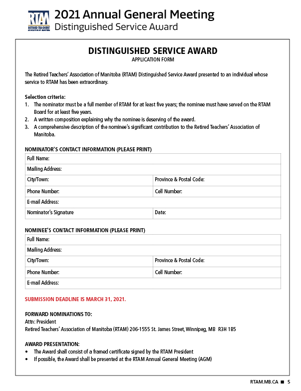Distinguished Service Award 2020